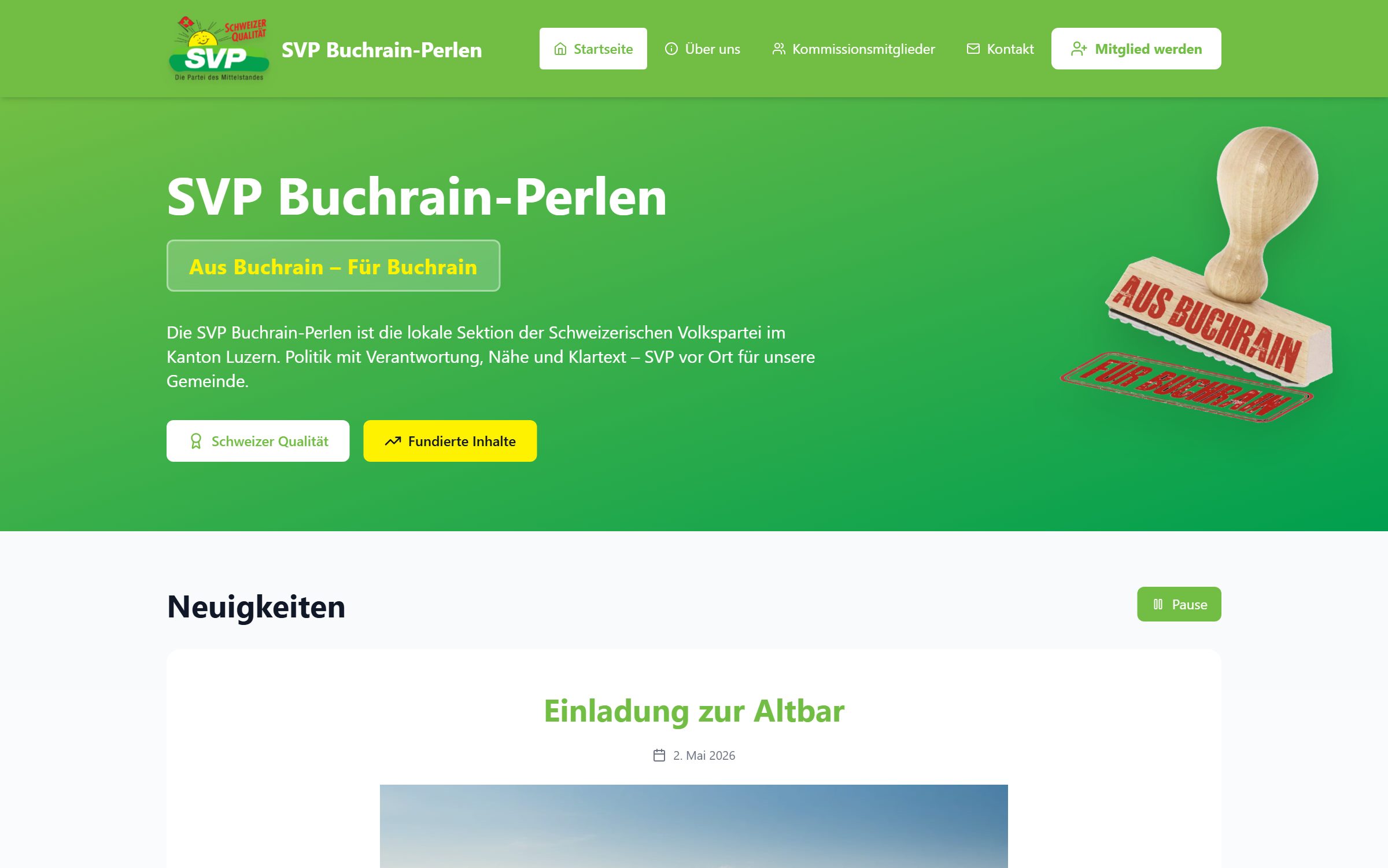 SVP Buchrain-Perlen Startseite